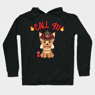 Firefighter Yorkshire Terrier Hoodie